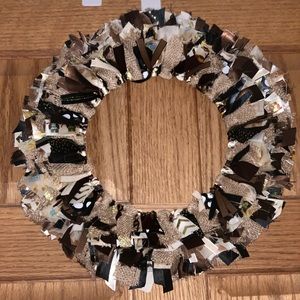 Rustic handmade autumnal ribbon wreath
